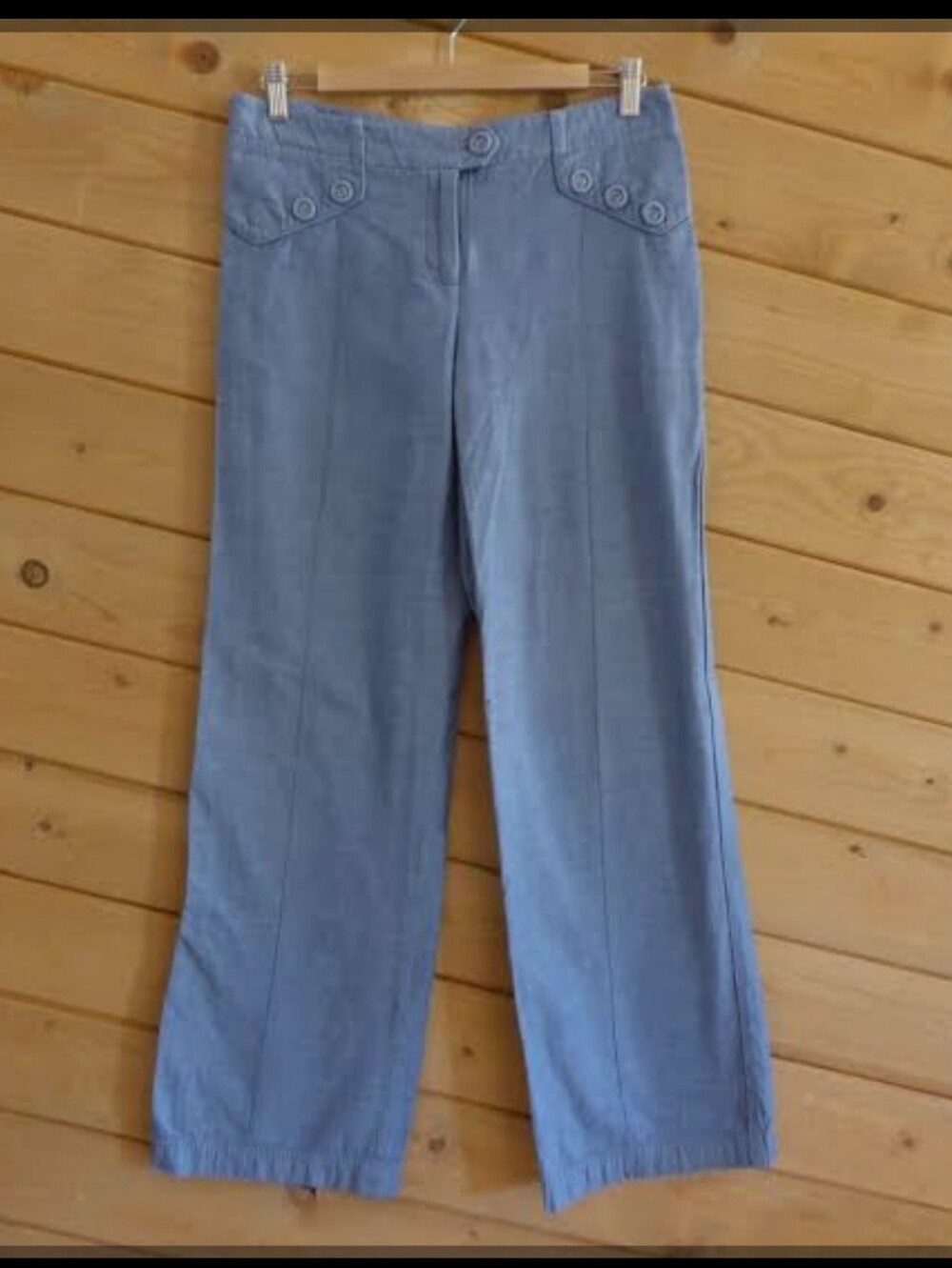Anthropologie Blue Wide-Leg Dress Pants